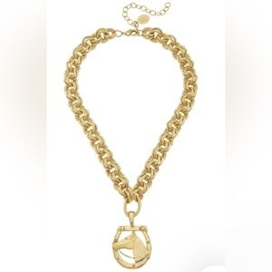 Susan Shaw Gold Horseshoe Necklace NWT
